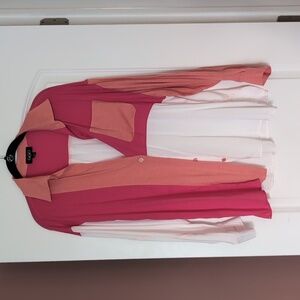 Oversized Color block Button Up